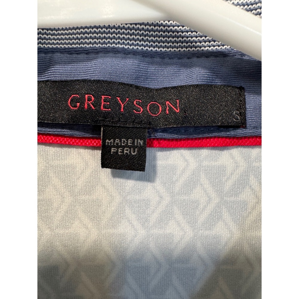 GREYSON Women's Golf Polo Shirt Size S Blue Geometric Print‎ Short Sleeve - Picture 3 of 9
